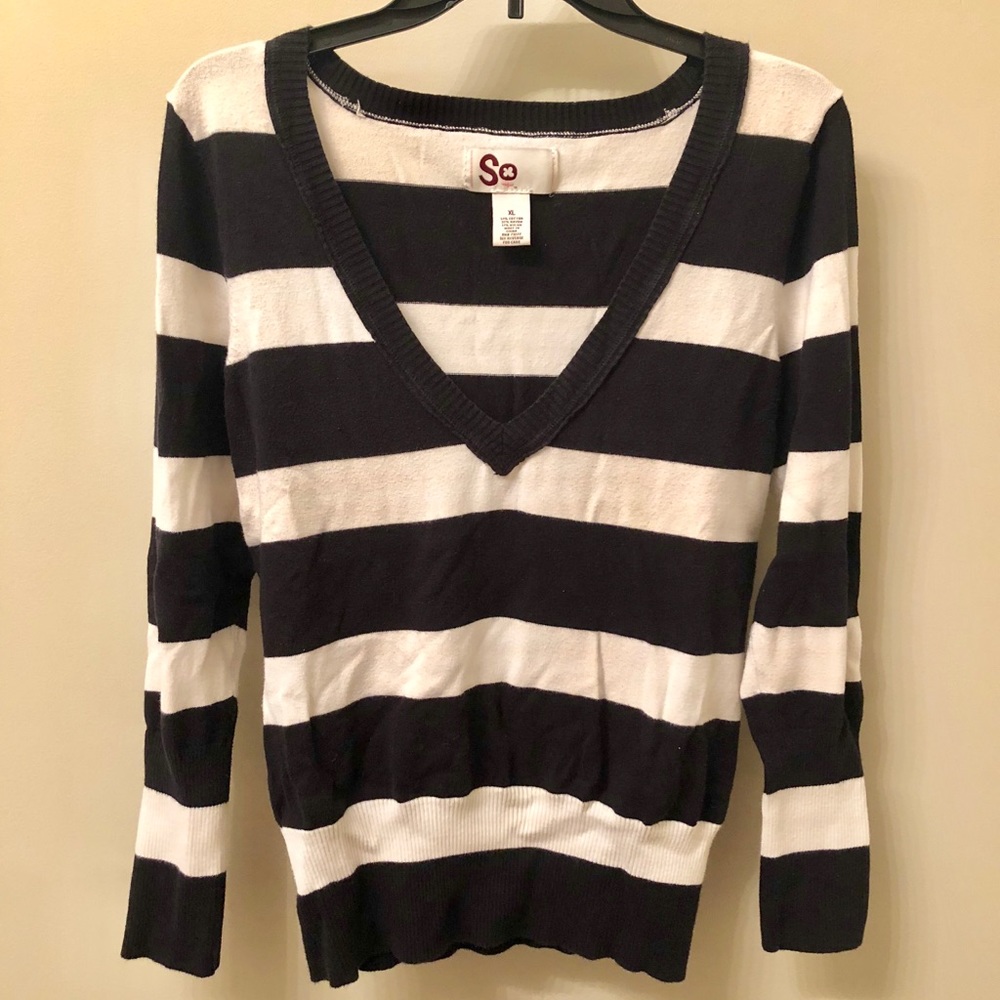 Black and white striped sweater